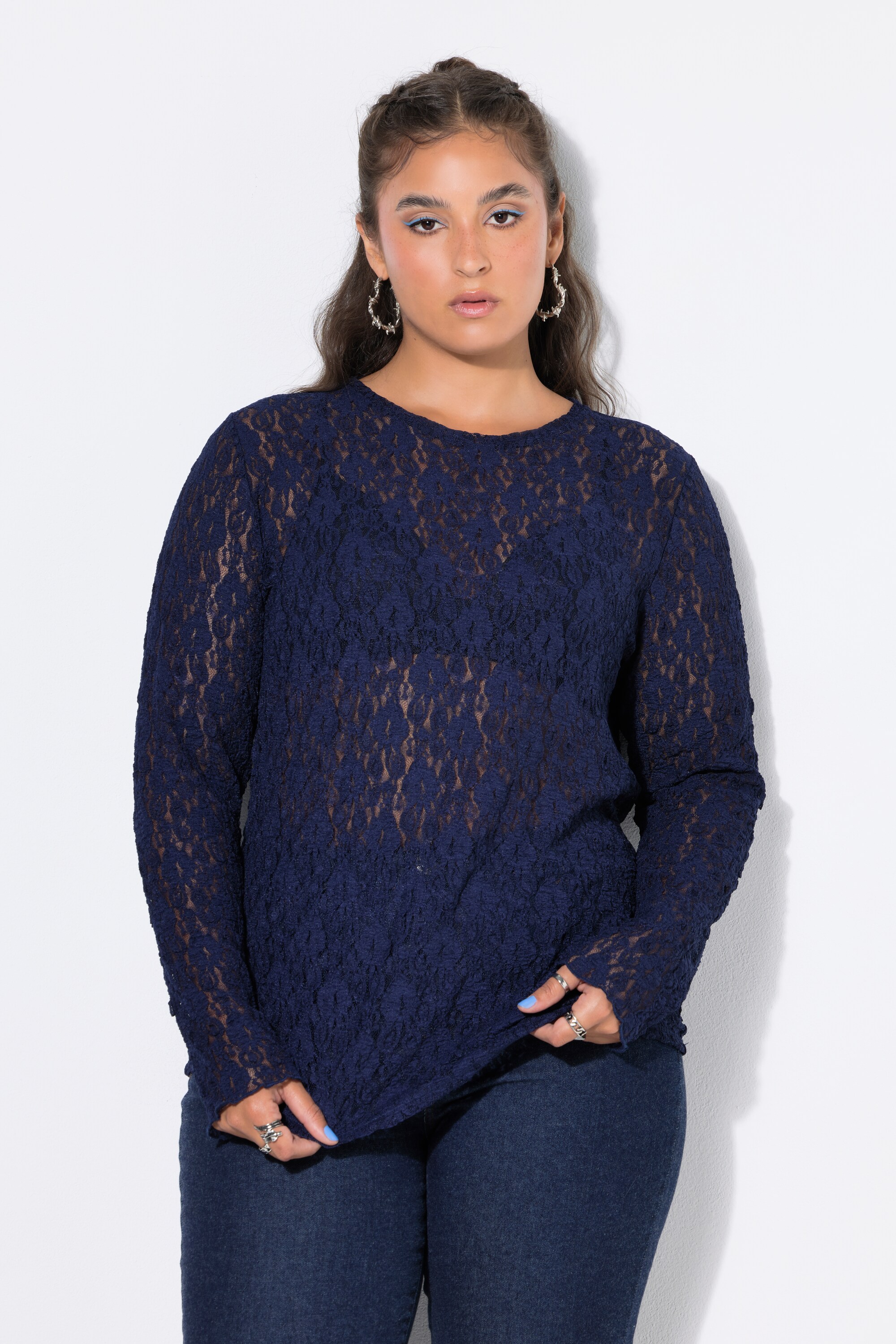 T-shirt en dentelle, coupe ajustée, STUDIO UNTOLD