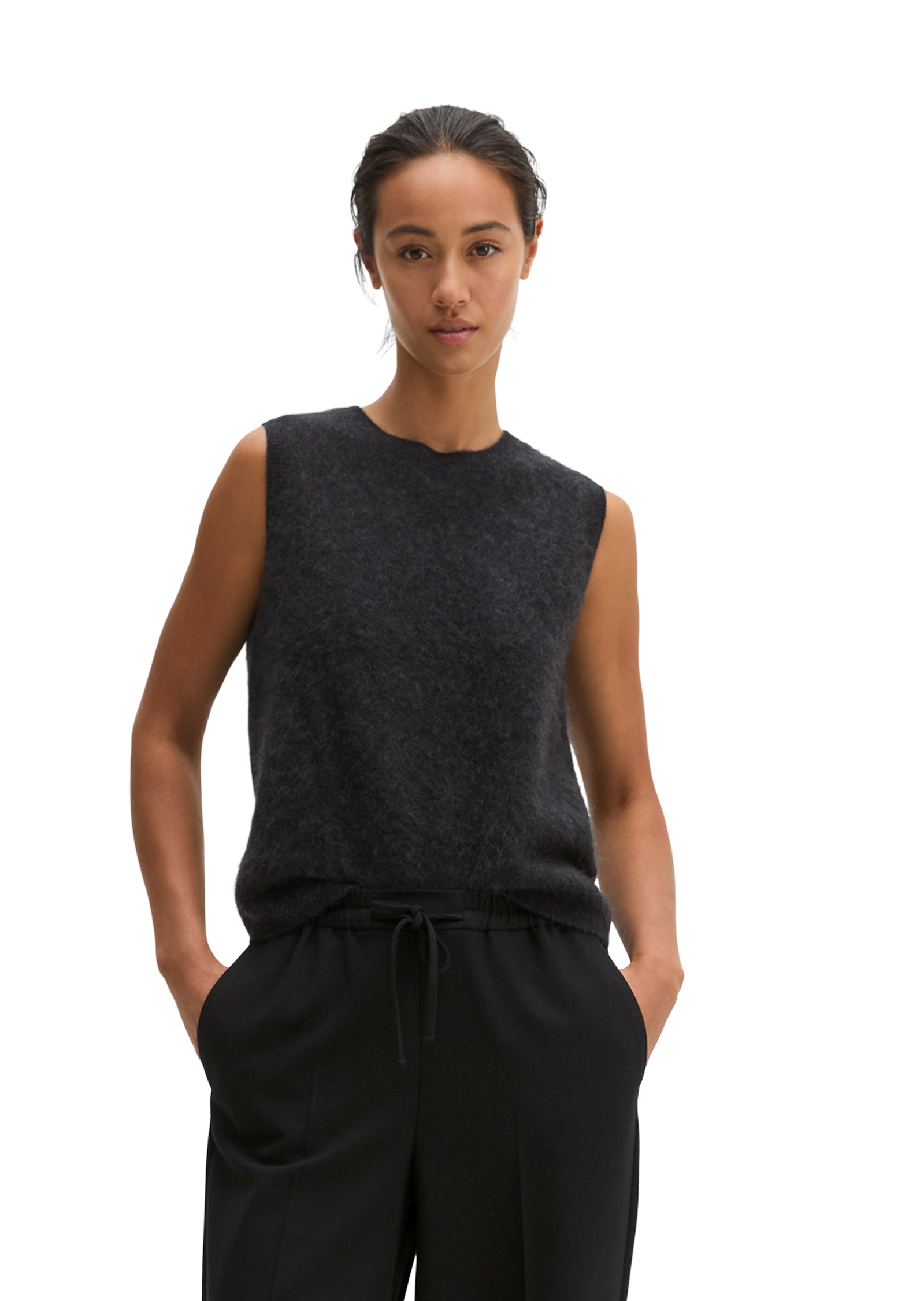 Gilet sans manches court et douillet en pure laine mérinos, MARC O'POLO