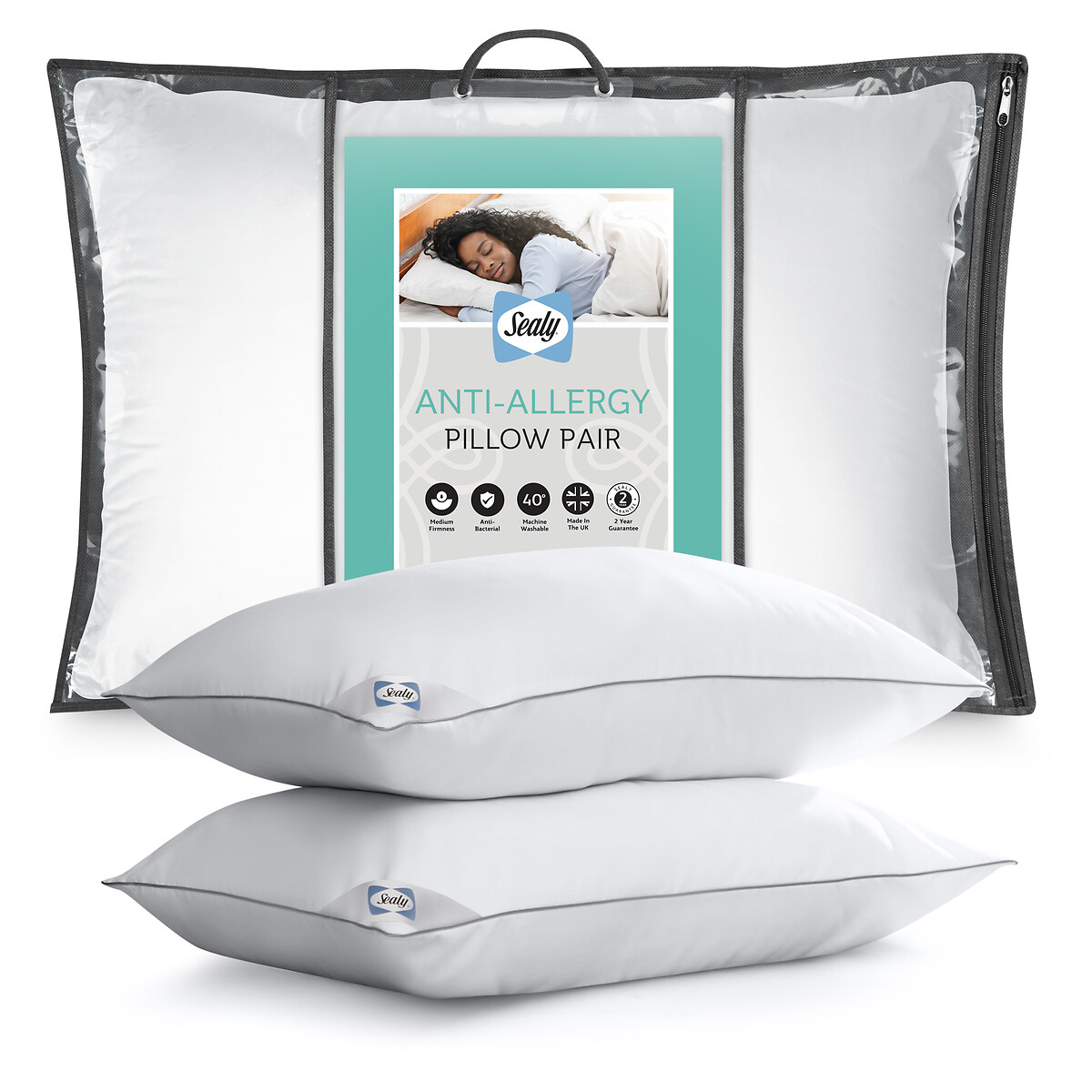 Anti Allergy Pillow Pair, SEALY