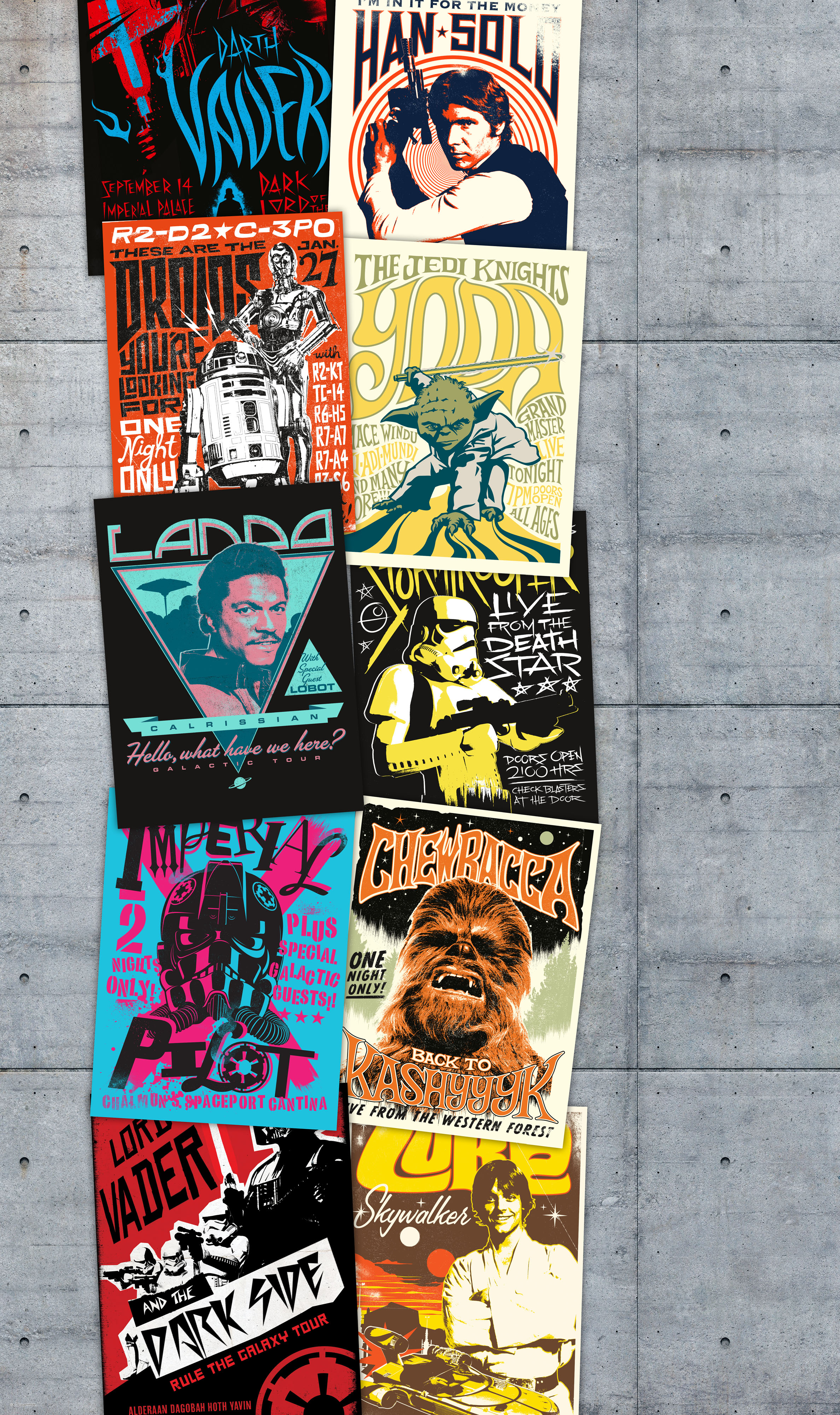 Papier peint Komar - Star Wars Rock on Wall - 120 x 200 cm, HEXOA