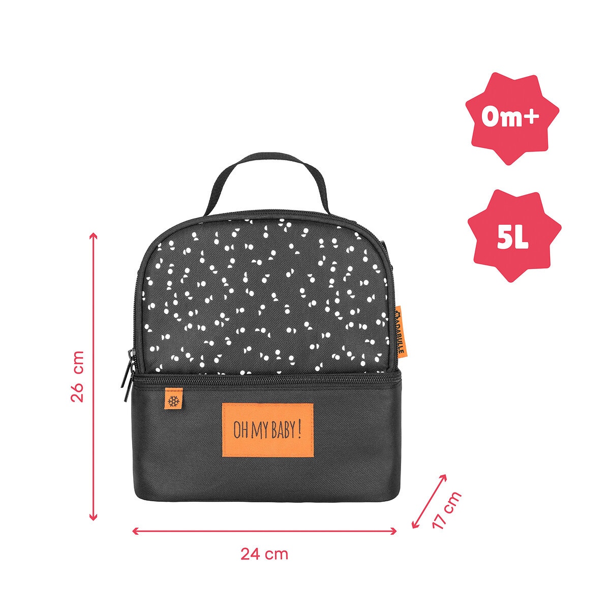 Sac isotherme multipoches pick and go noir Badabulle La Redoute