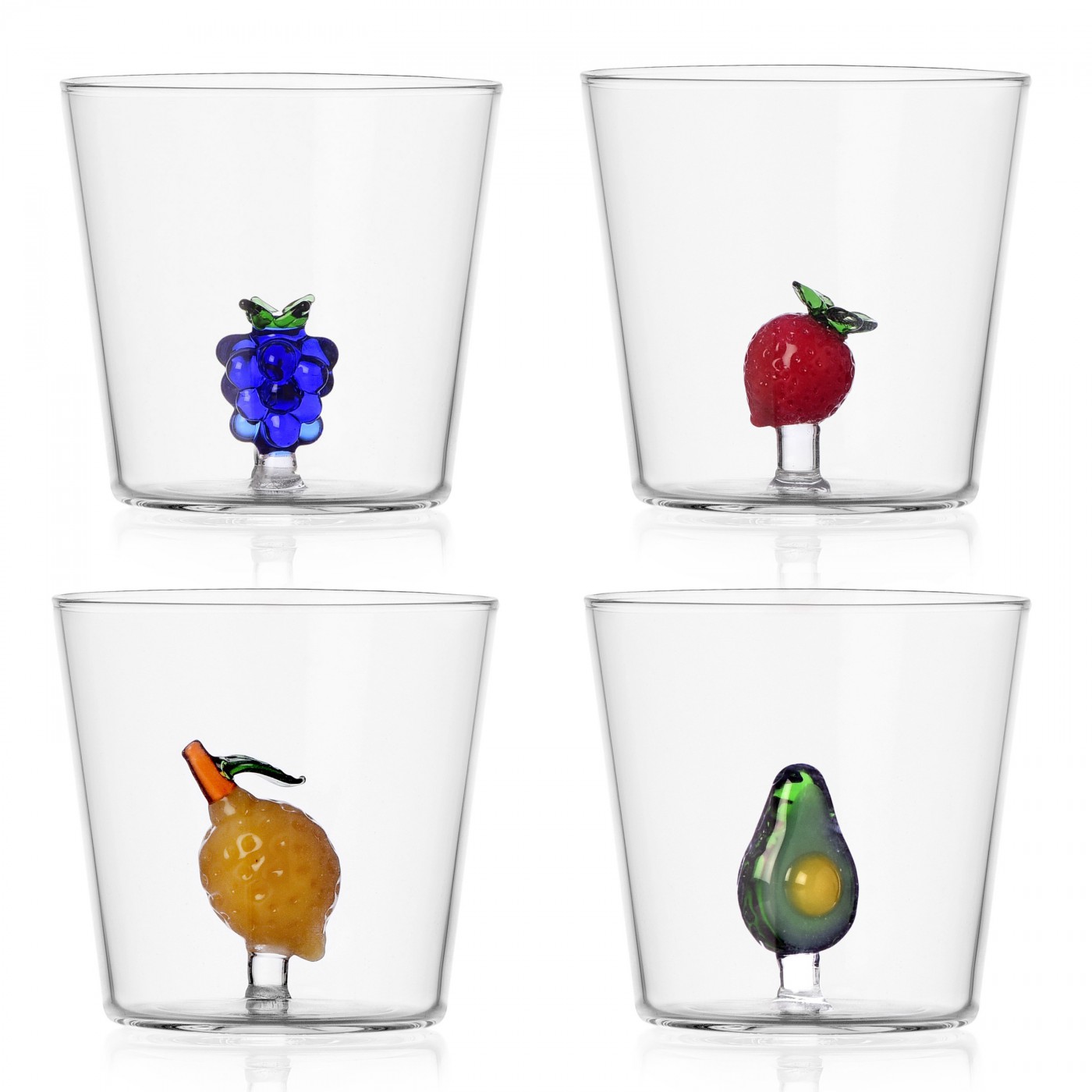 Lot de 4 verres Fruits and Flowers, ICHENDORF