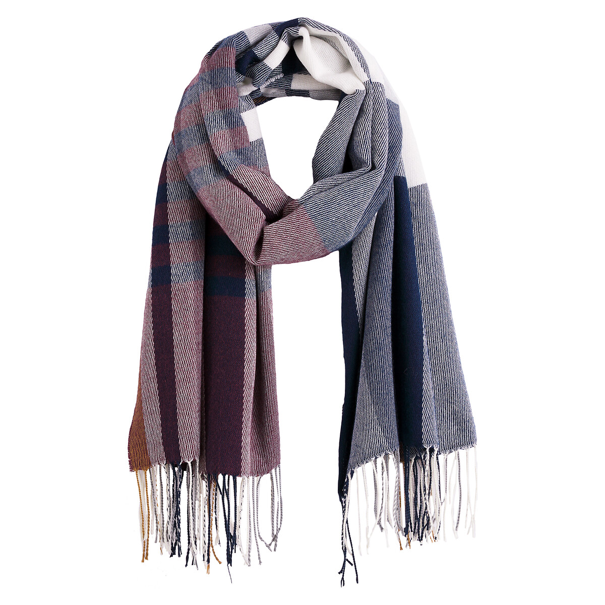 Recycled checked scarf, blue, Esprit | La Redoute