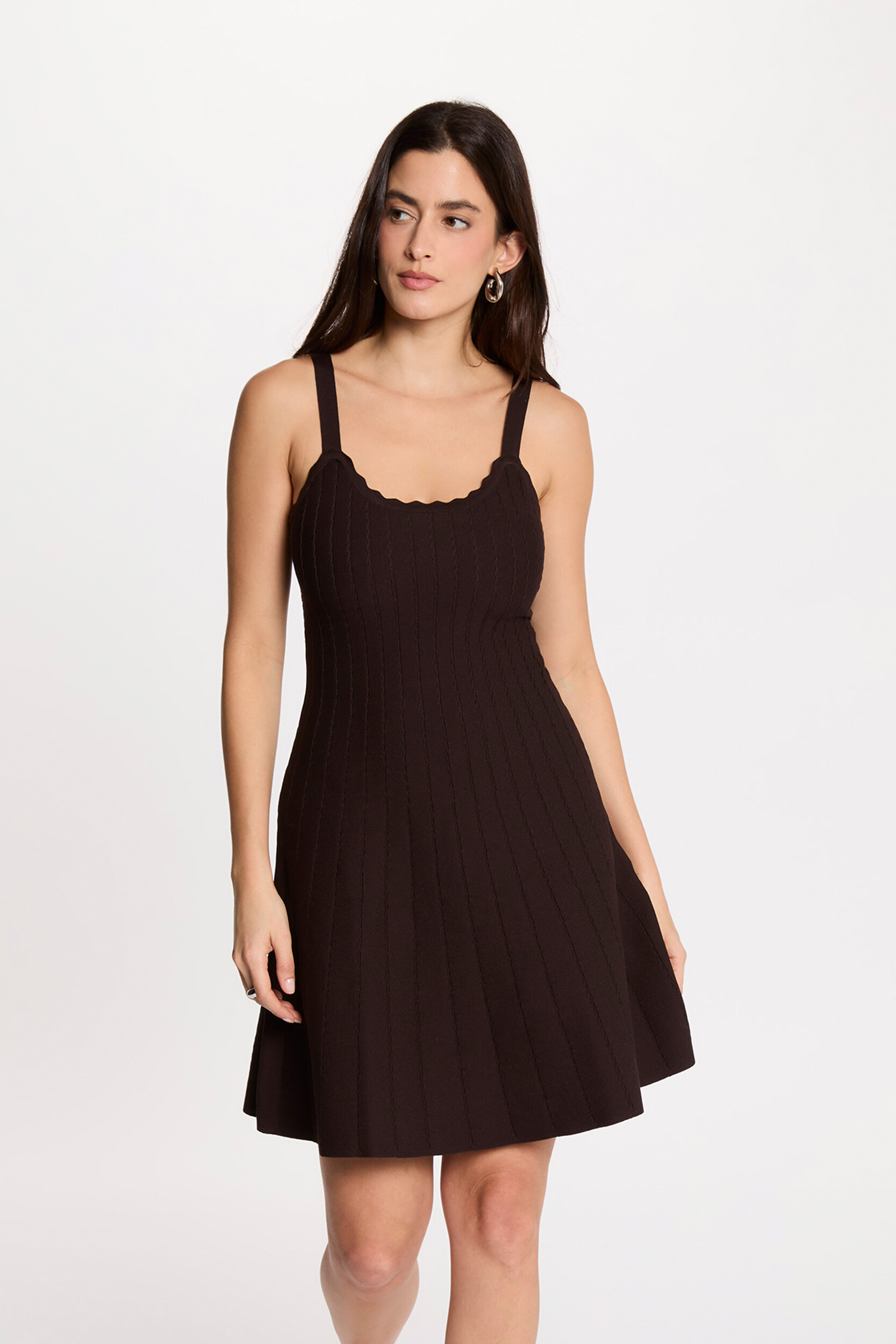 Robe tricot courte trapèze, MORGAN