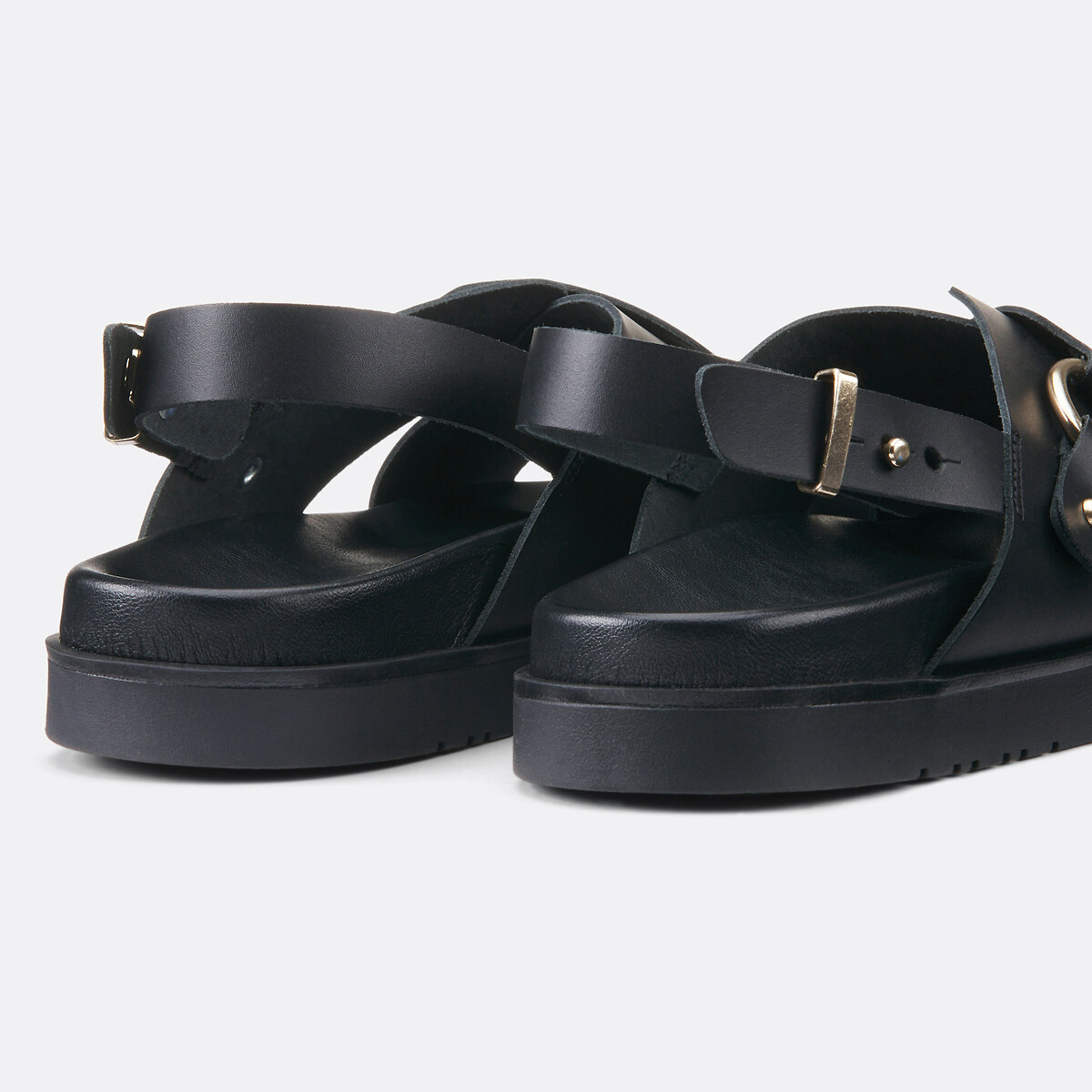 La Redoute Collections Sandalias cruzadas de piel lisa — foto 3