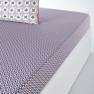Zehia Tiled 100% Cotton Fitted Sheet LA REDOUTE INTERIEURS image