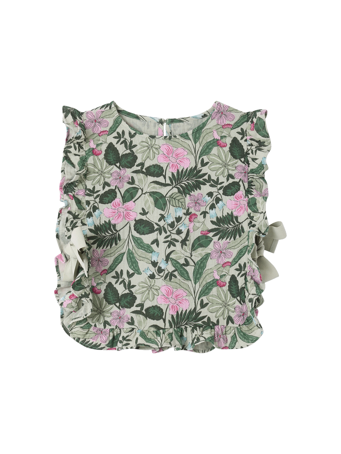 Blouse plastron en gaze imprimée, VERTBAUDET