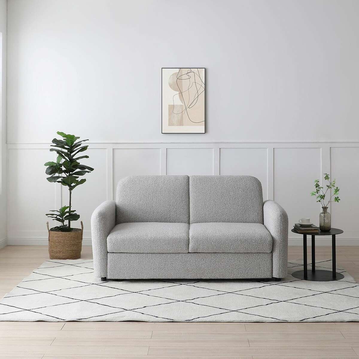 Aire Boucle 2 Seater Pop Up Sofa Bed, SO'HOME