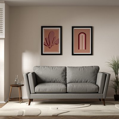 Frida Contemporary Soft Brushed 3 Seater Feather Sofa with Dark Wood Legs SO'HOME