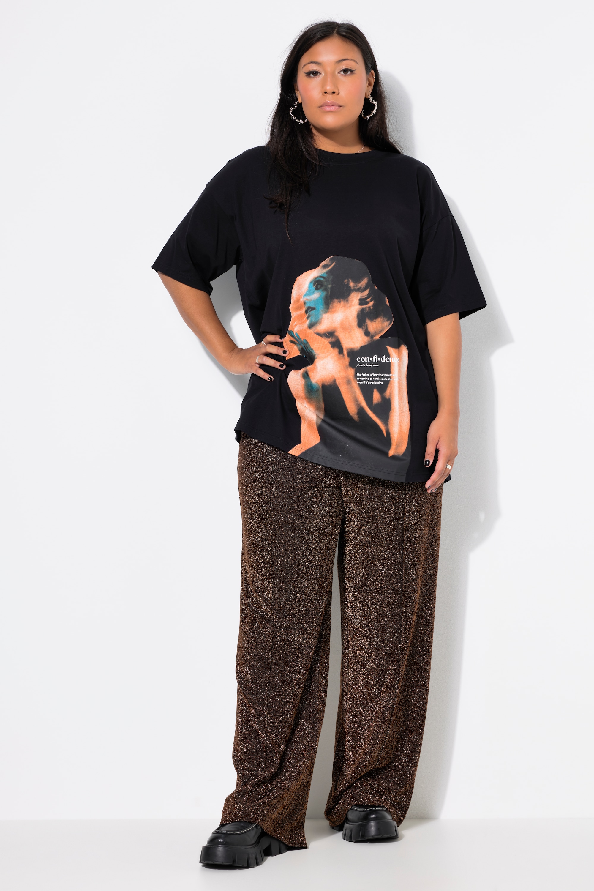 Pantalon pailleté. Coupe Wide Legs et taille, STUDIO UNTOLD