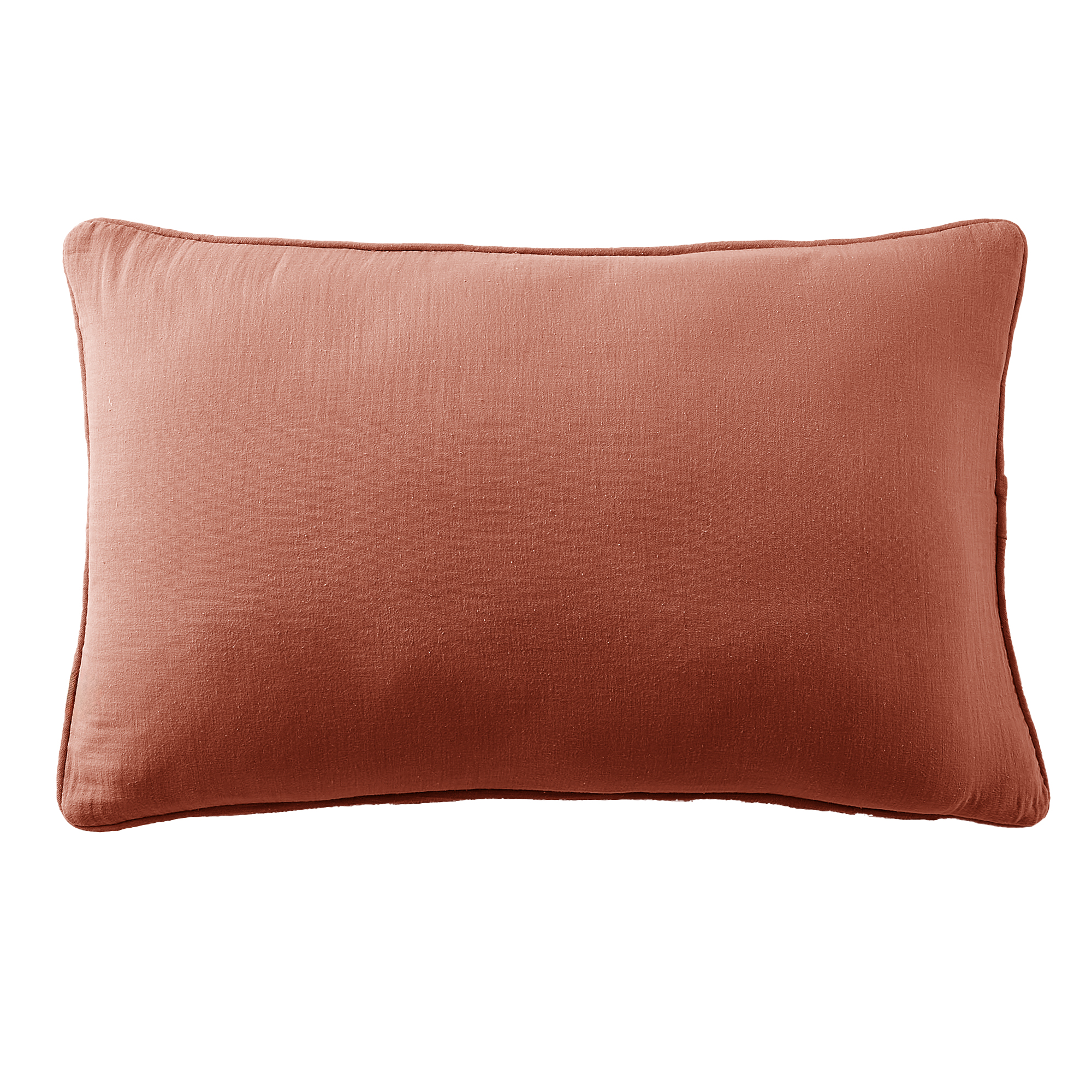 Coussin rectangulaire déhoussable 40x60 cm Gaze de Coton Terra Terracotta, EDEN