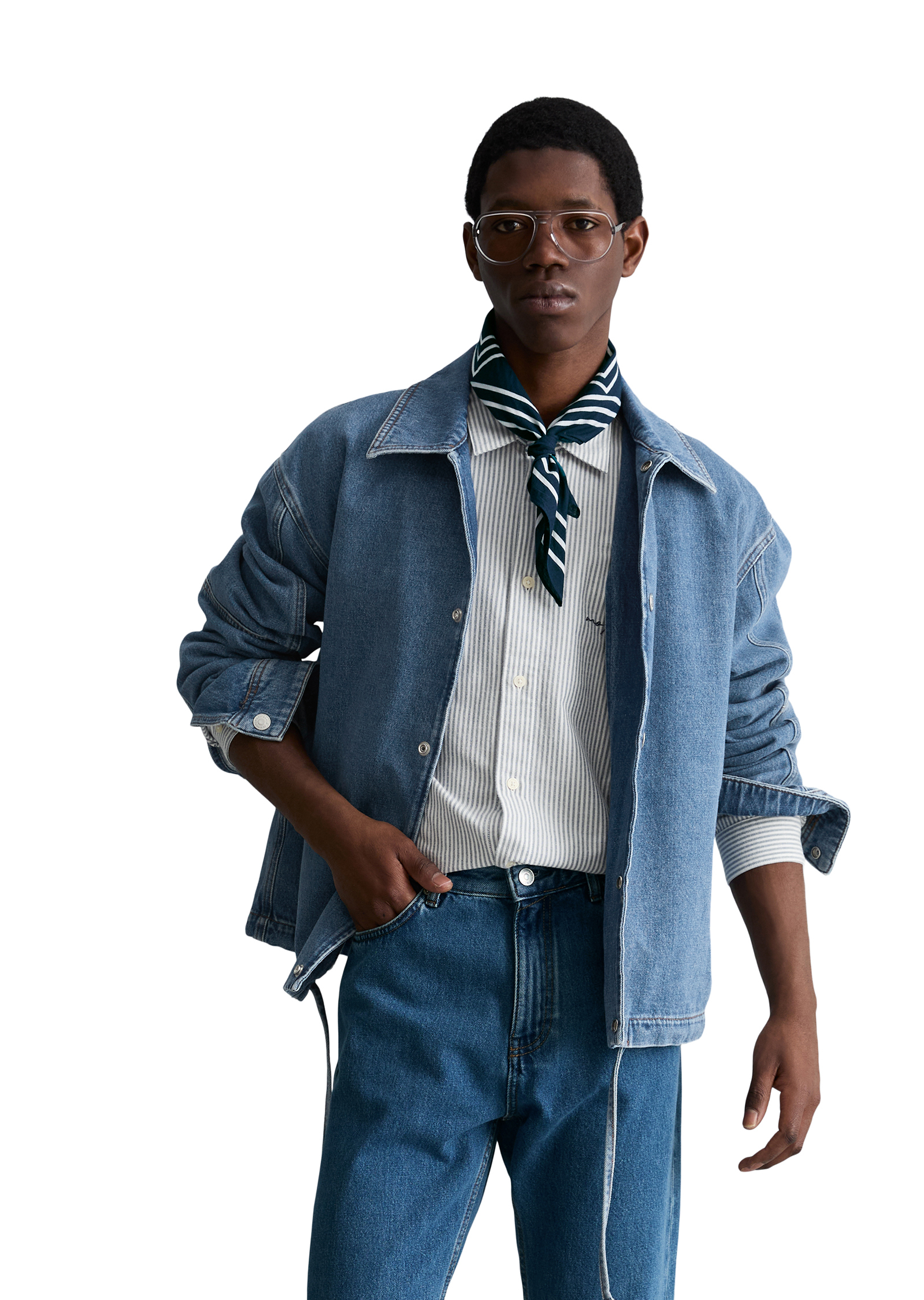 Veste en jean regular avec fibres d'ananas, MARC O’POLO DENIM