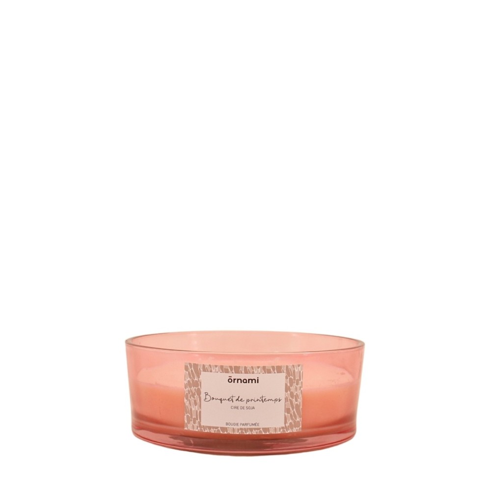Bougie parfumée cire de soja 4 mèches "bouquet de printemps" 380g, ORNAMI