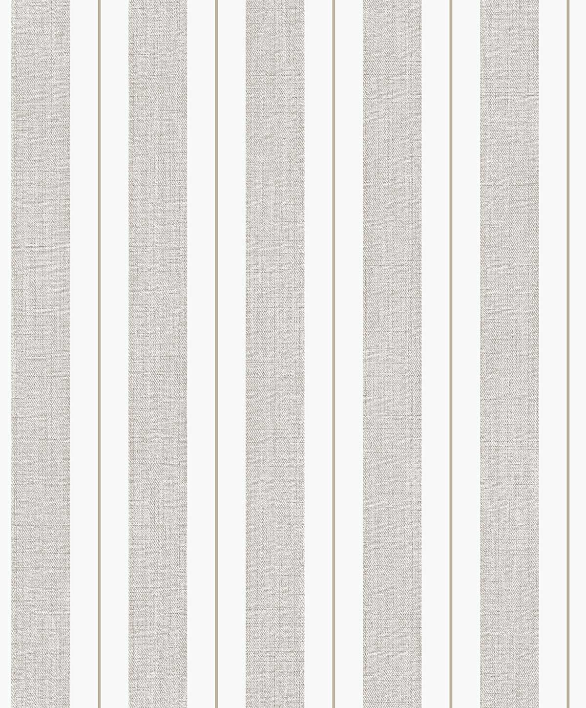 Papier peint rayures tissé gris lin filet or, HEXOA