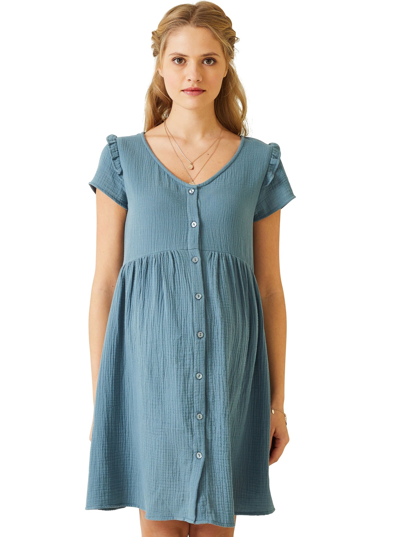 Robe de grossesse et d'allaitement gaze de coton, VERTBAUDET