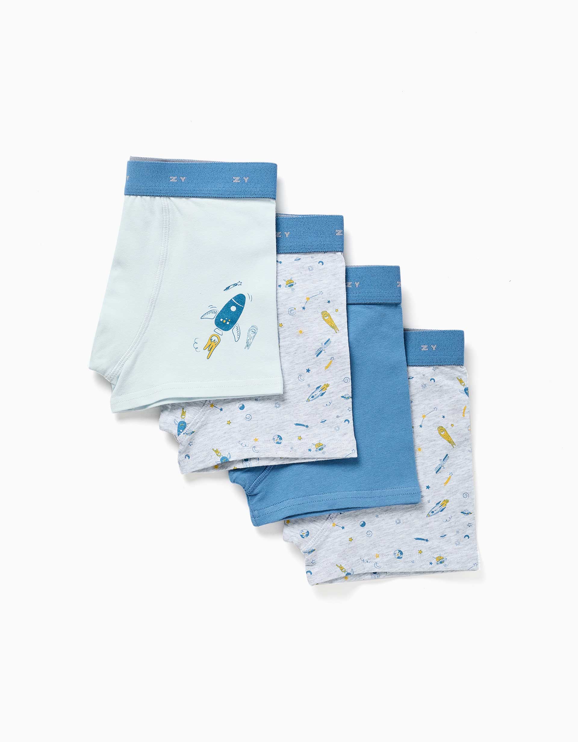 Lot de 4 boxers avec imprimés espace, ZIPPY