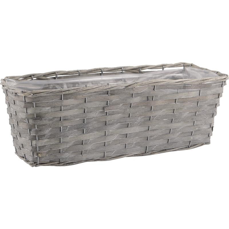 Jardinière en osier gris clair 35 cm, AUBRY GASPARD
