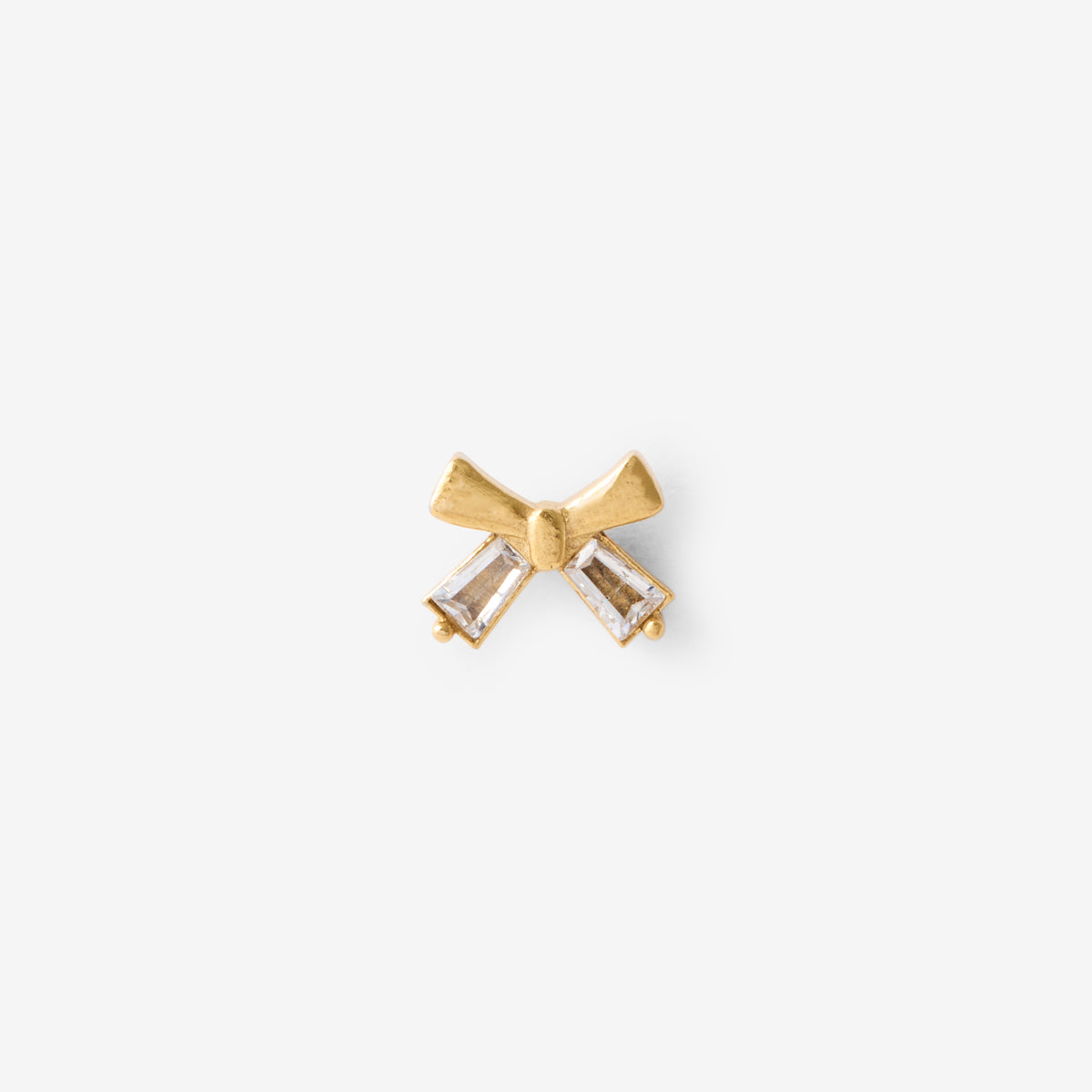 Piercing helix/tragus nœud en acier chirurgical doré et strass de zirconium, BALABOOSTE