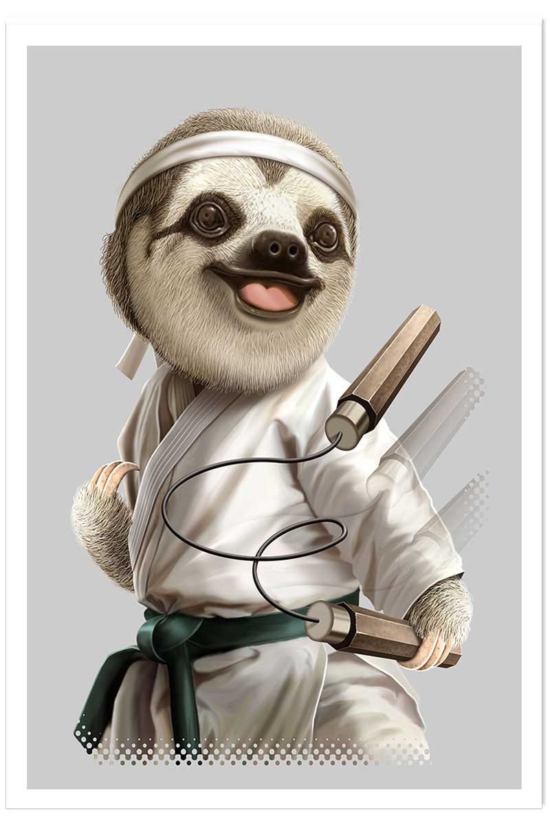 Affiche enfant karaté paresseux, HEXOA
