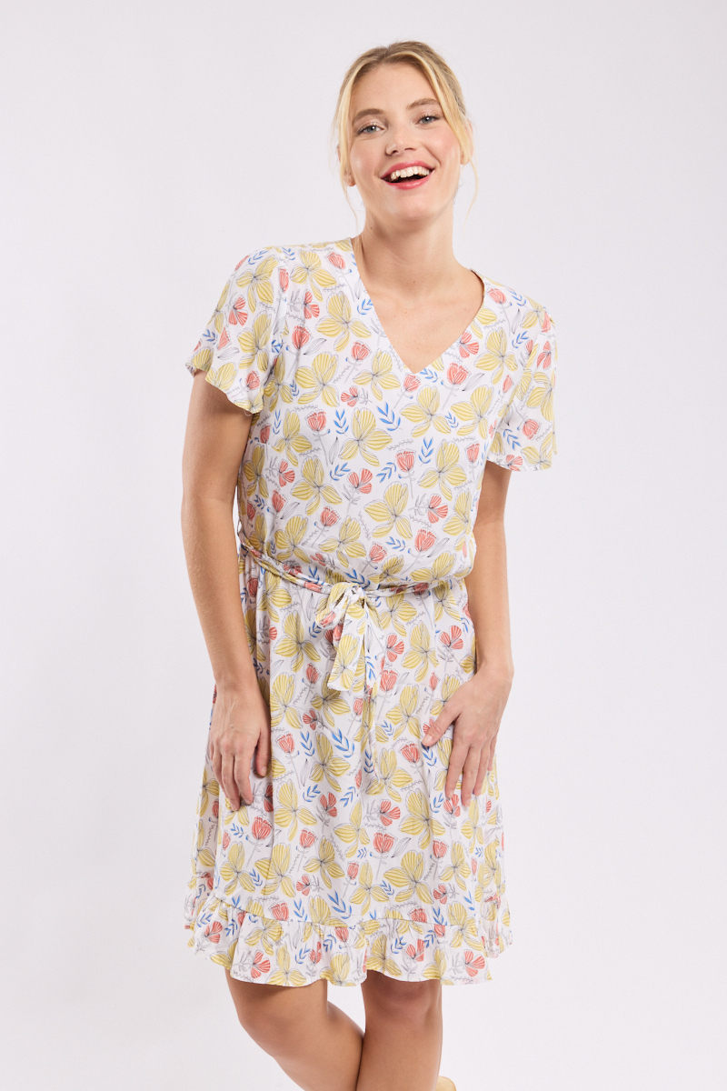 Robe à motifs en cupro FLEURS, ARMOR-LUX