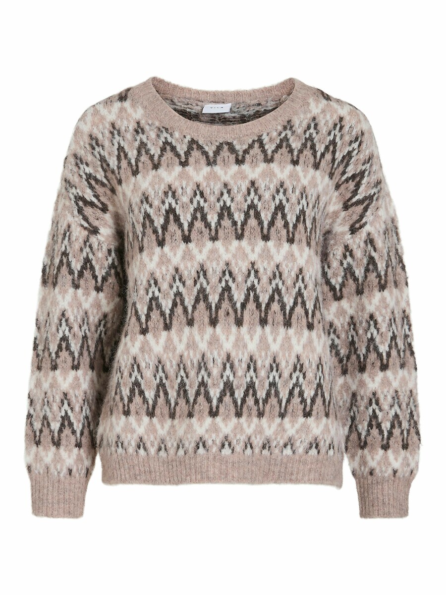 Pull scollo rotondo jacquard, VILA