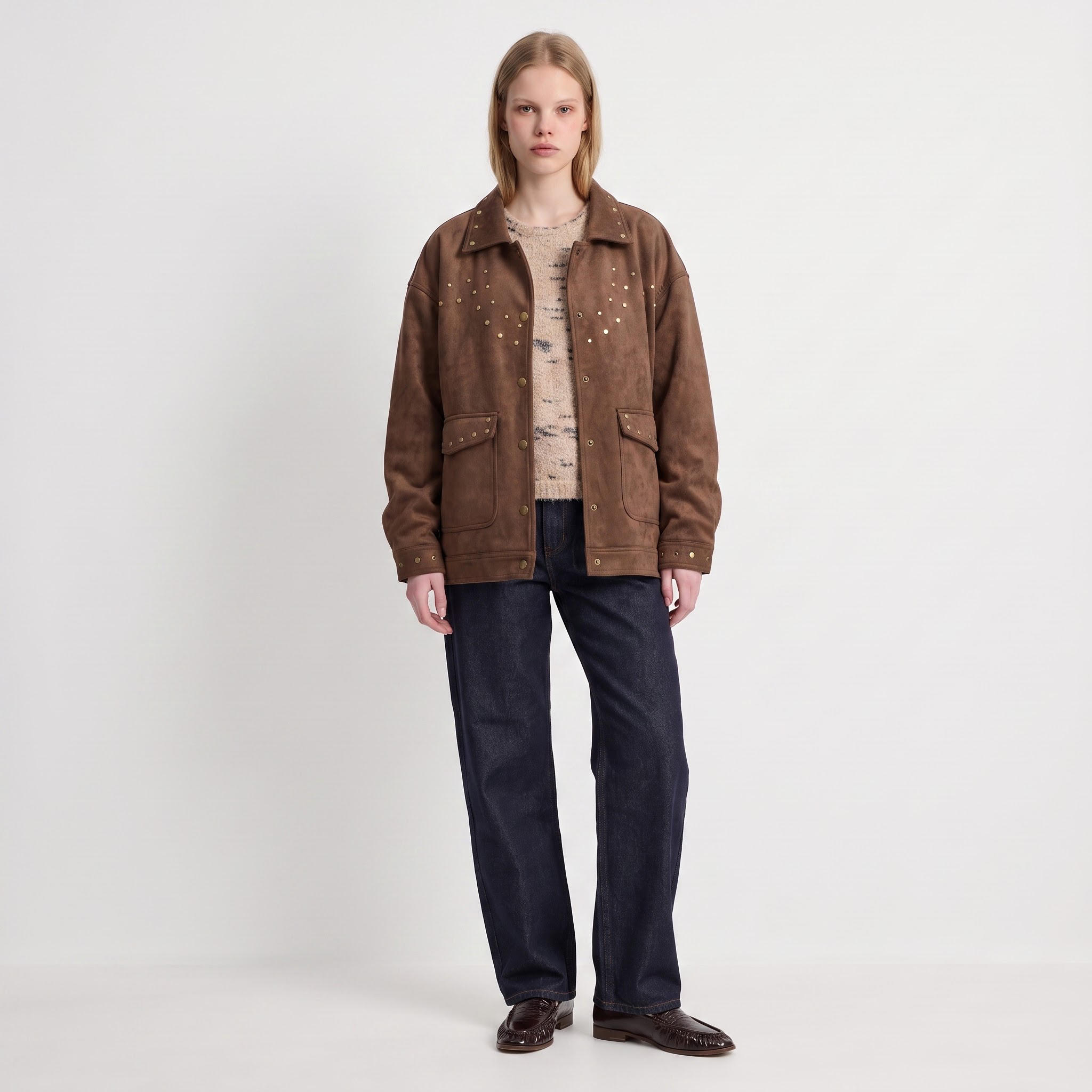Veste suédée workwear femme avec poches EVELINE, ARTLOVE