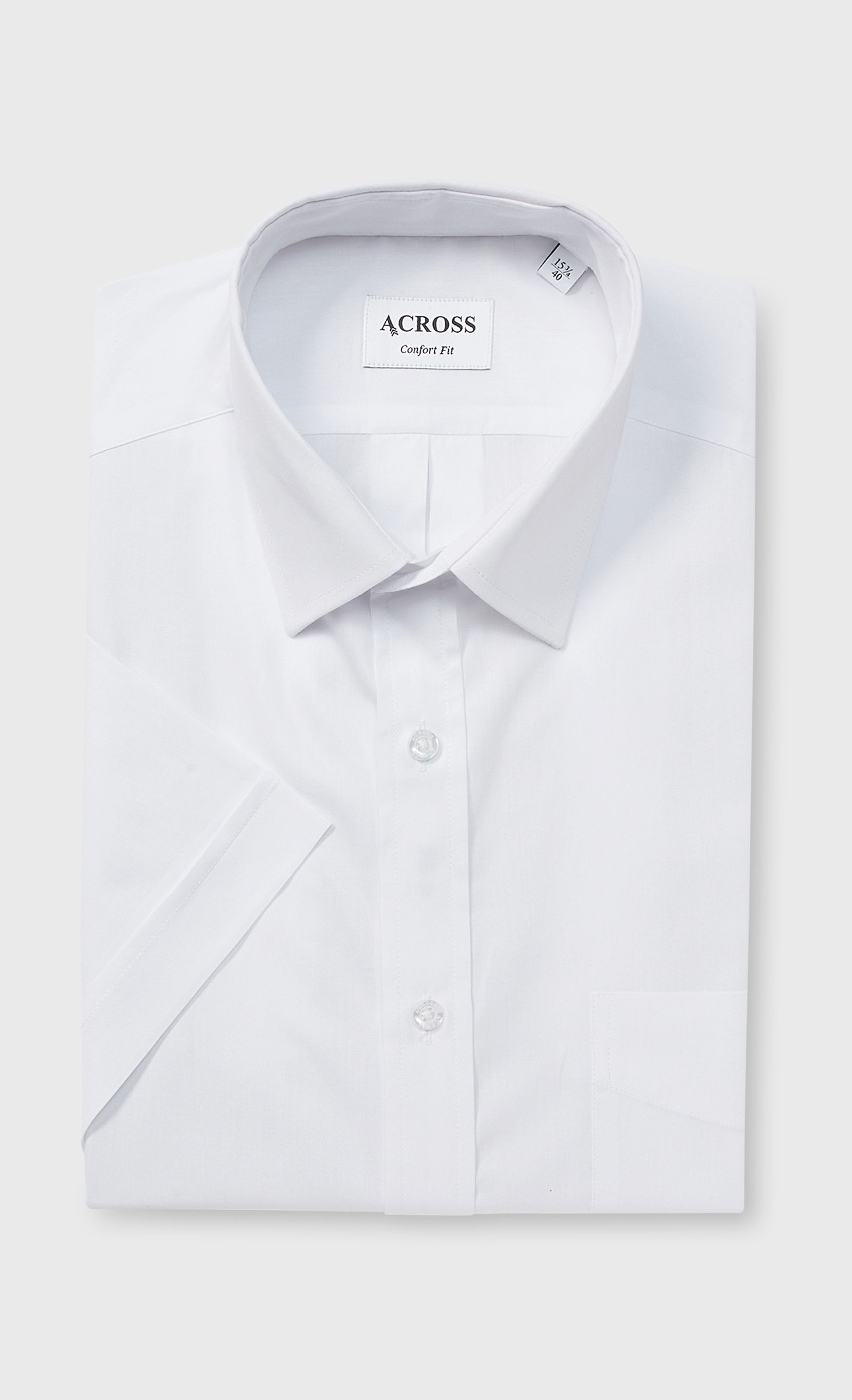 Chemise Confort fit manches courtes en fil à fil, ACROSS