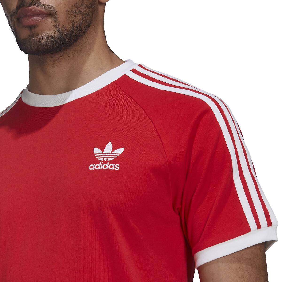 Camiseta manga corta pequeño 3 bandas rojo Adidas |