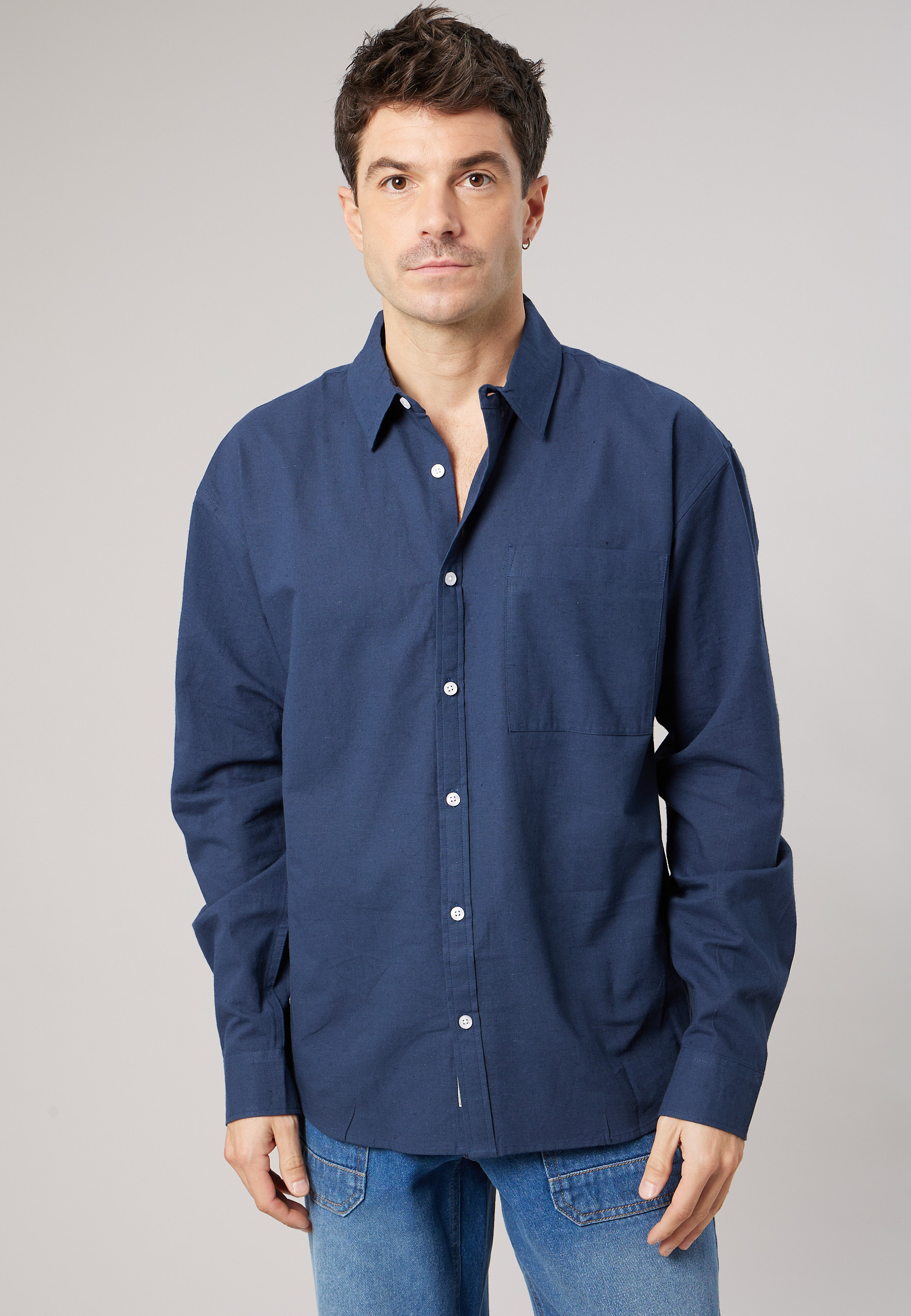 Chemise homme manches longues en lin mélangé SOLEMIO, DEELUXE