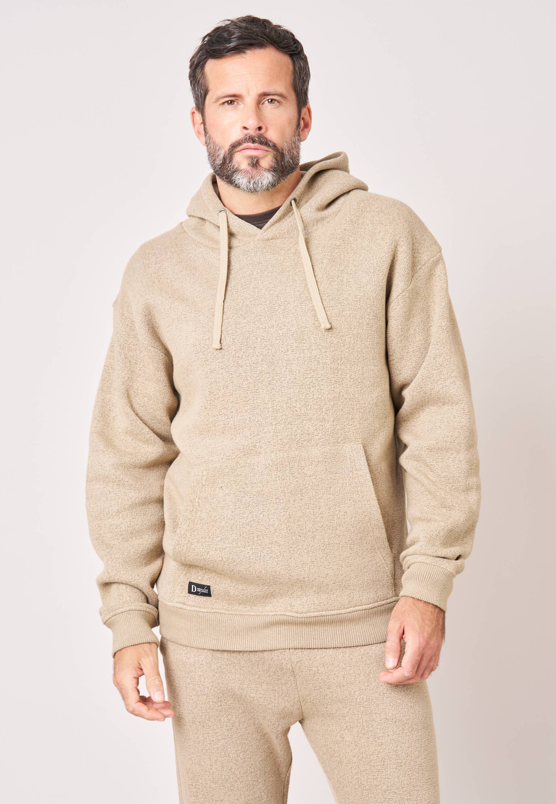 Sweat à capuche loose homme en coton texturé avec patch étoile DAPPERON, DEELUXE