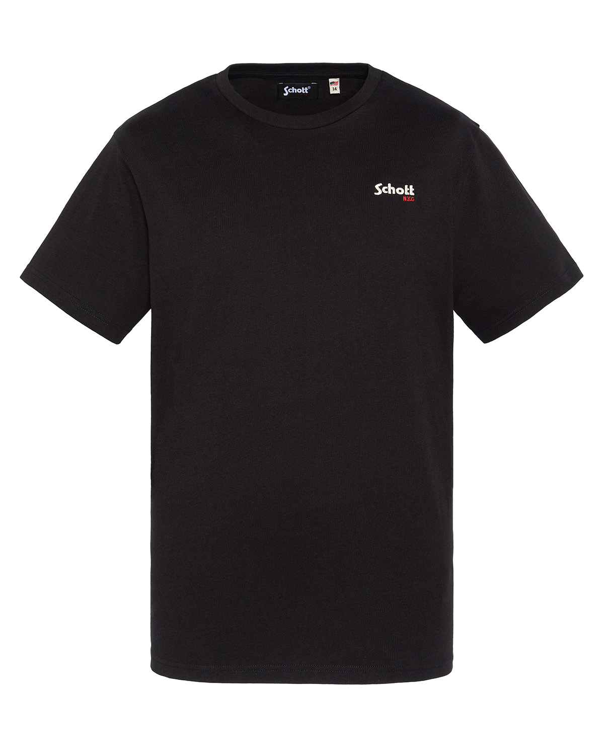 T-shirt noir brodé enfant, SCHOTT