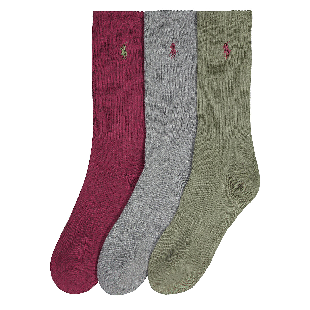 Dato Polvo Fructífero Lote de 3 calcetines rojo + verde + gris Polo Ralph Lauren | La Redoute
