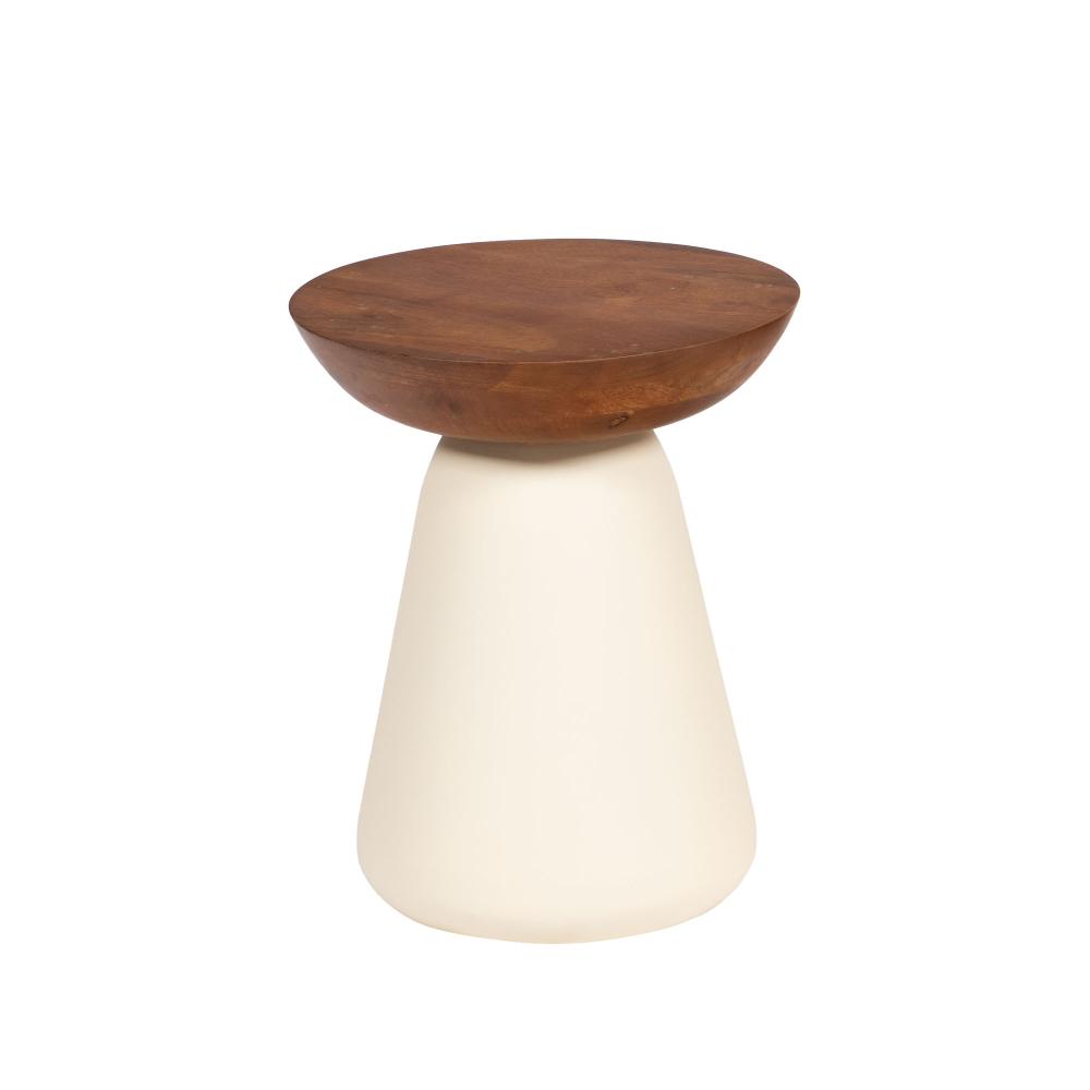 Bout de canapé diabolo petit modèle en bois et métal Ø35 cm, AMADEUS