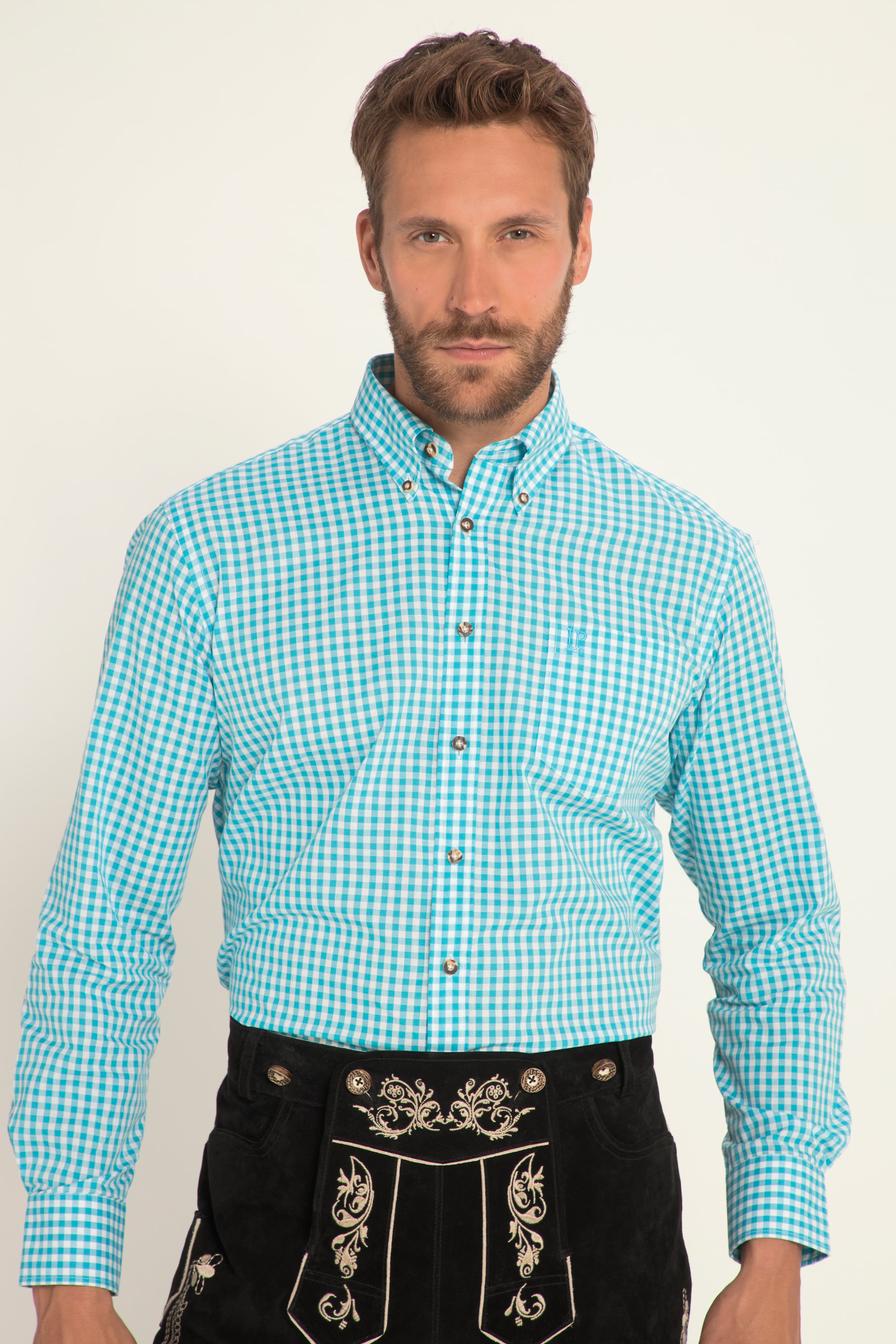 Chemise à Carreaux JP 1880 Coupe Modern Fit - Manches Longues, Col Boutonné - Style Bavarois Jusqu'au 8XL - 4