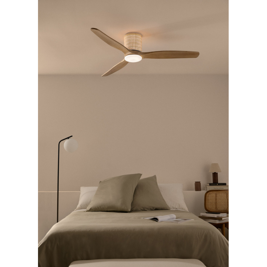 Ventilateur plafond 40W avec lumière et télécommande WIND CALM RATTAN, CREATE