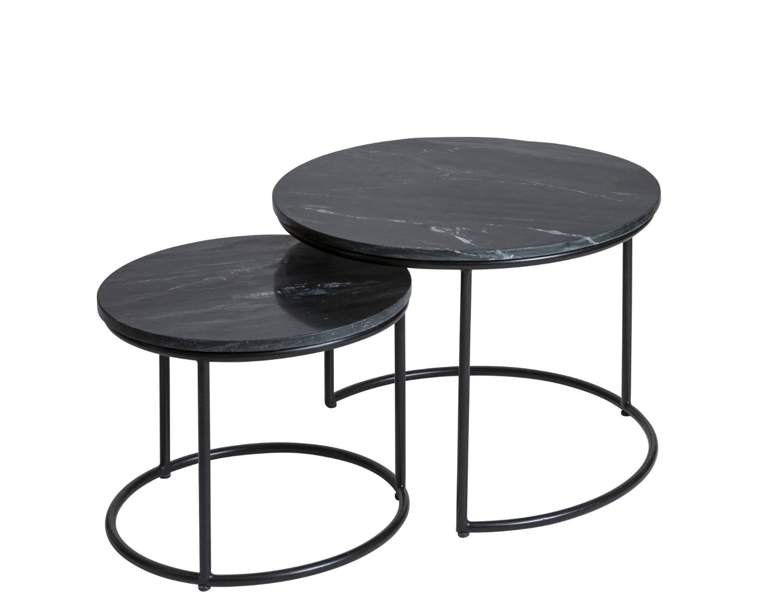 Table basse gigogne en marbre ronde JOE, MADE IN MEUBLES