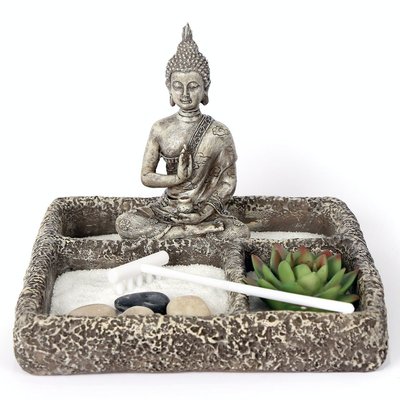 Jardin zen avec Bouddha, forme carrée PIER IMPORT