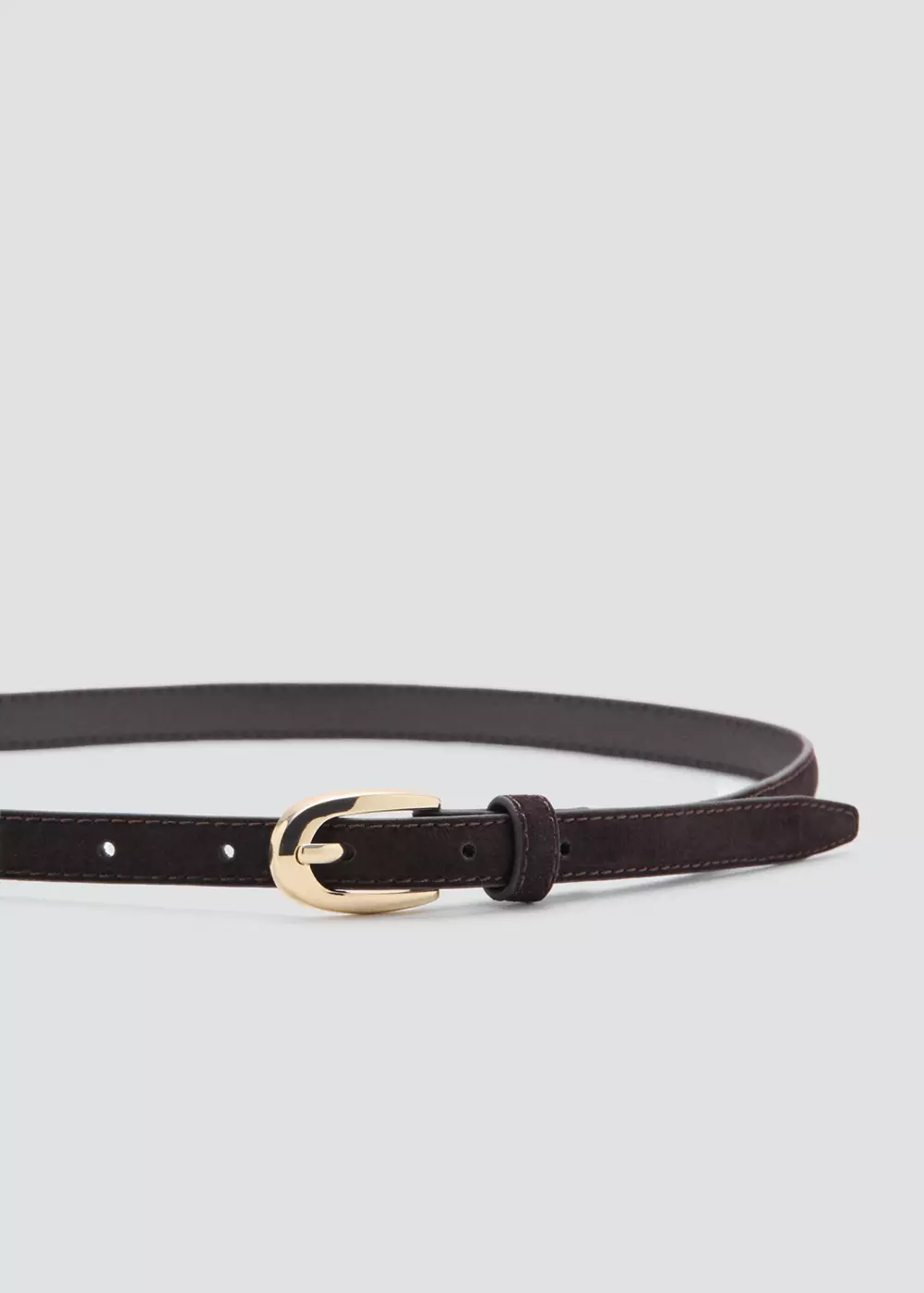 Ceinture fine cuir daim, MANGO