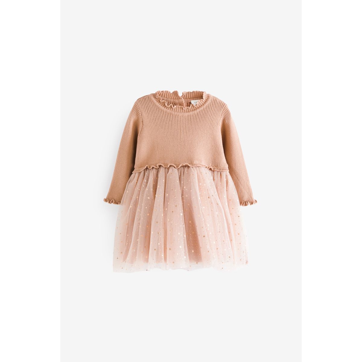 Robe pull b b avec jupe en tulle marron rouille Next La Redoute