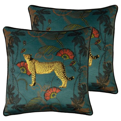 Tropica Cheetah Twin Pack Polyester Filled Cushions SO'HOME