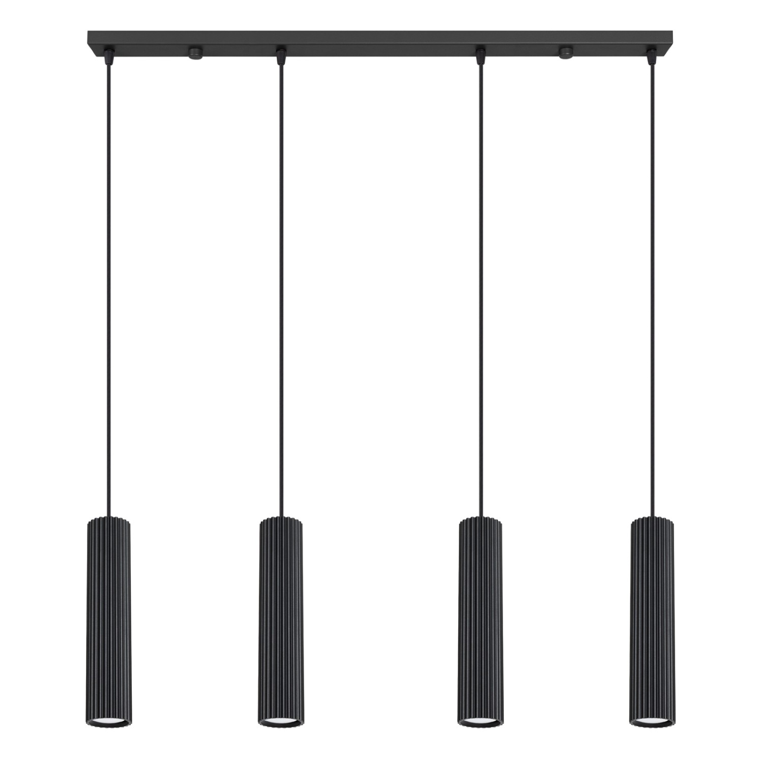 Suspension Aluminium Noir GU10 4 Karbon, EDEN