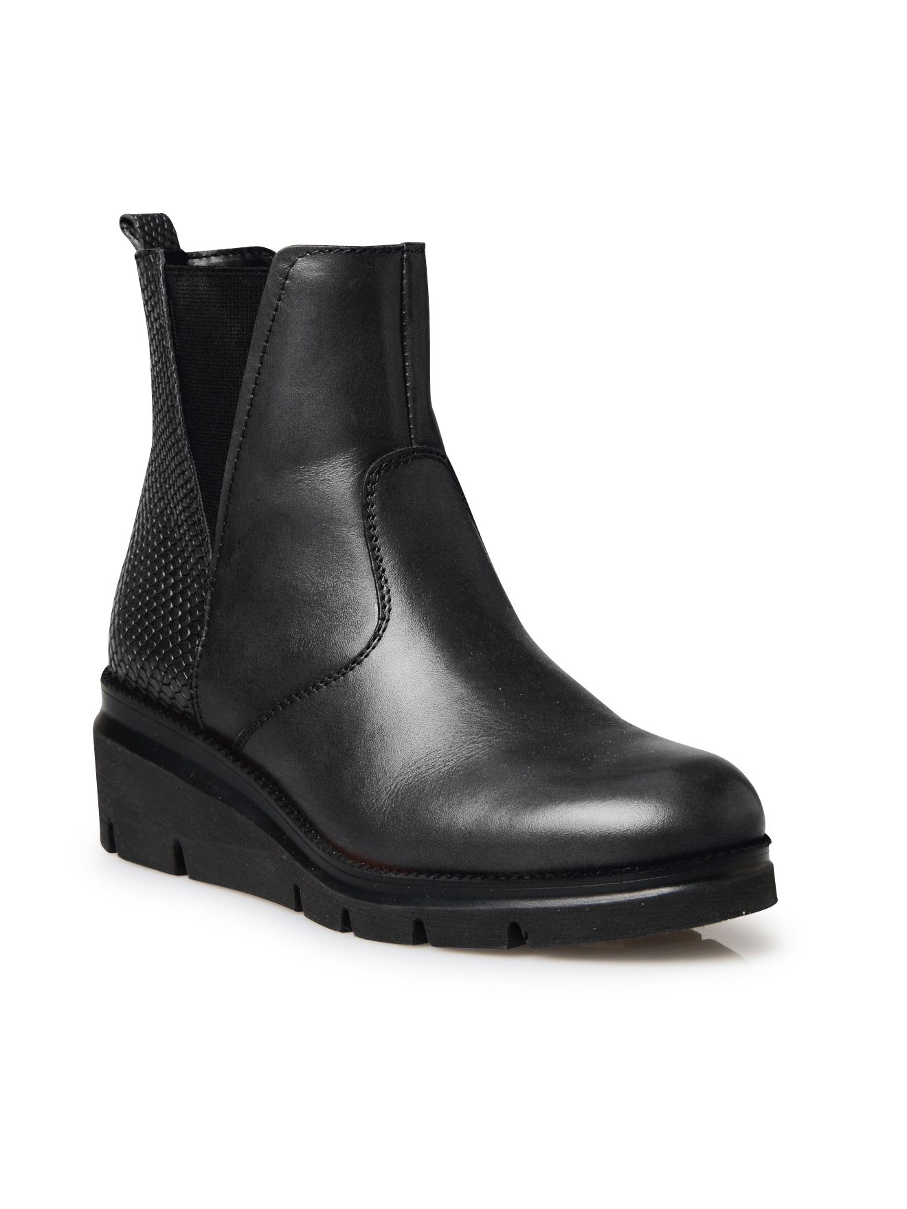 Boots compensées crantées talon 5 cm, PEDICONFORT