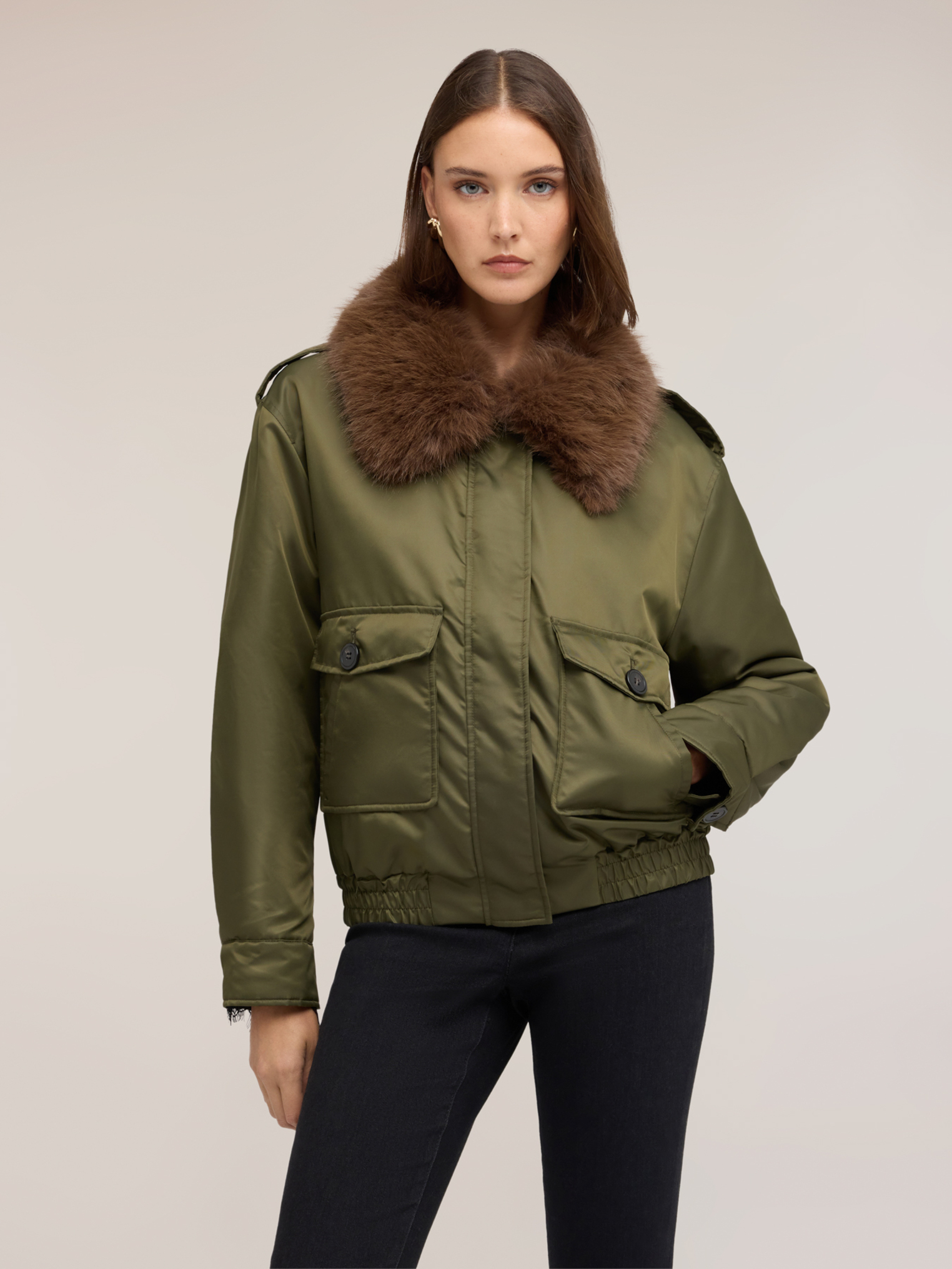 Blouson bombardier avec col amovible, MOTIVI