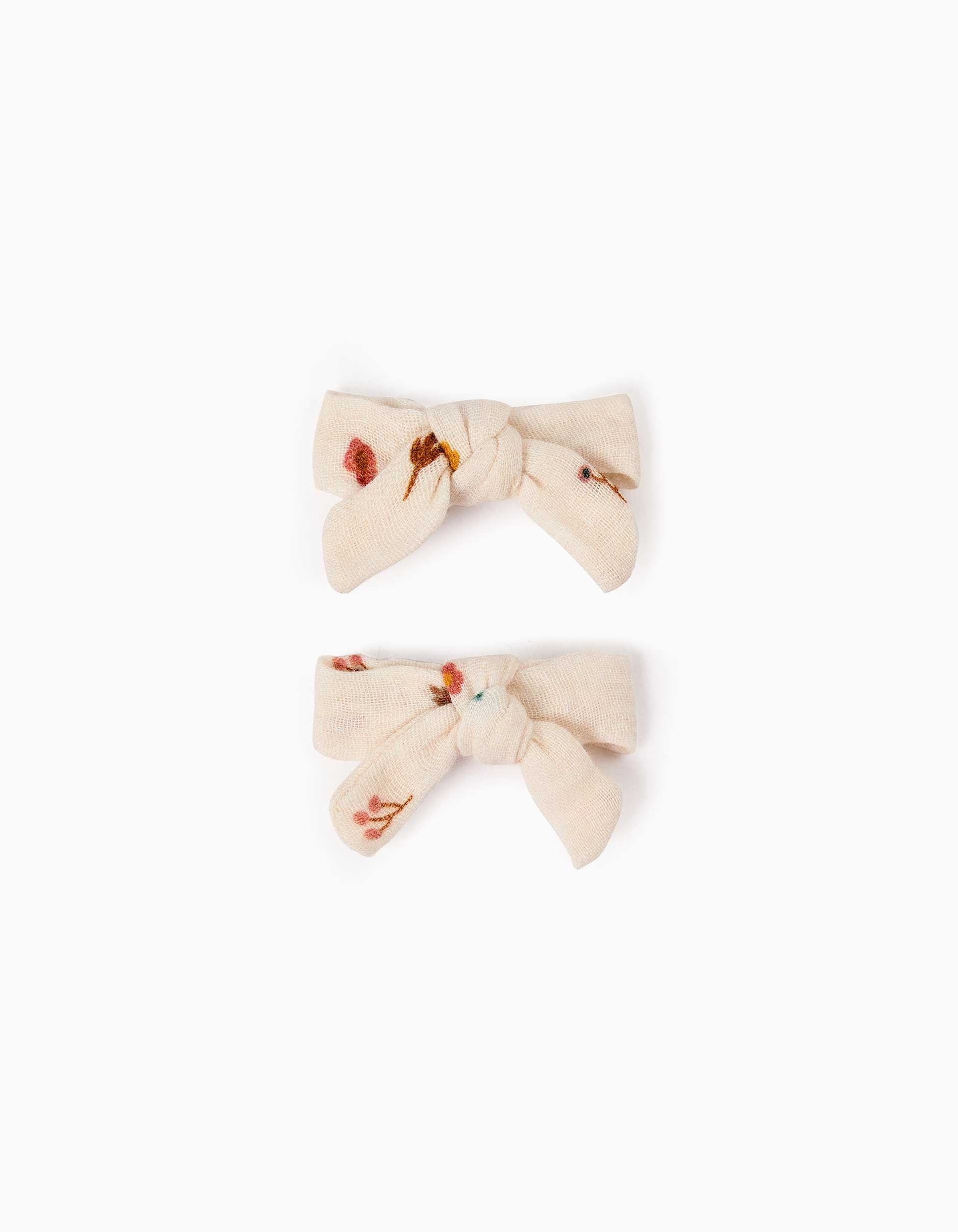 Lot de 2 pinces clic-clac à cheveux avec nœuds floraux, ZIPPY