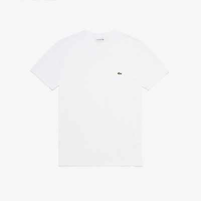 Embroidered Logo T-Shirt in Jersey Cotton with V-Neck LACOSTE