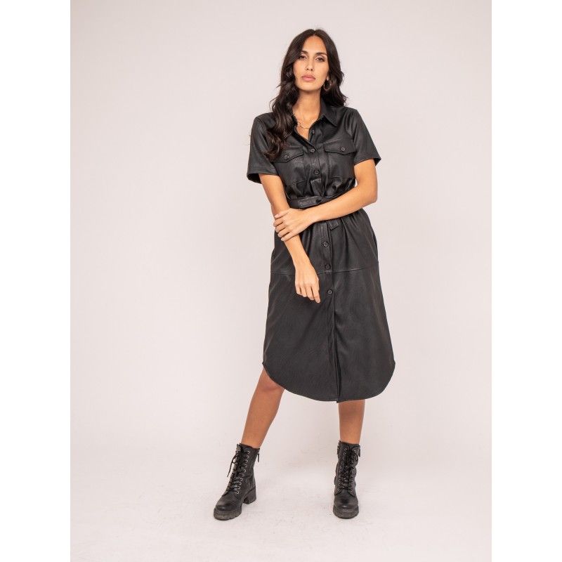 Robe cuir manche longue La Redoute