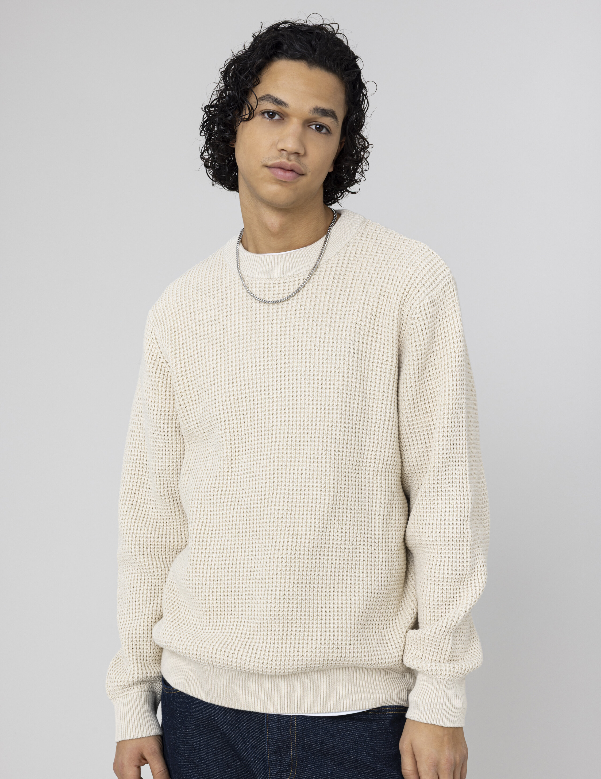 Pull col rond matière fantaisie, BZB