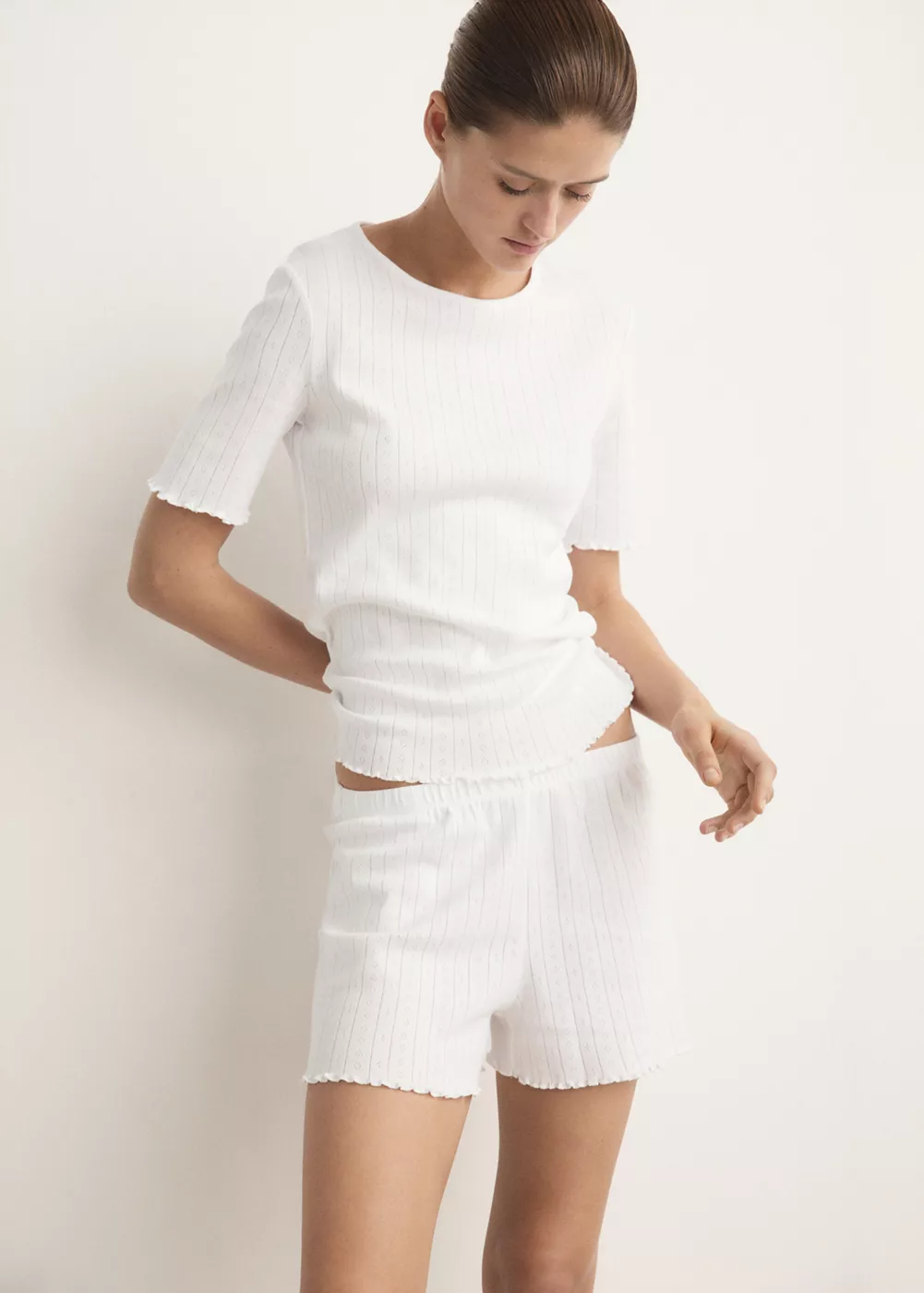 T-shirt en coton désaiguillé, MANGO