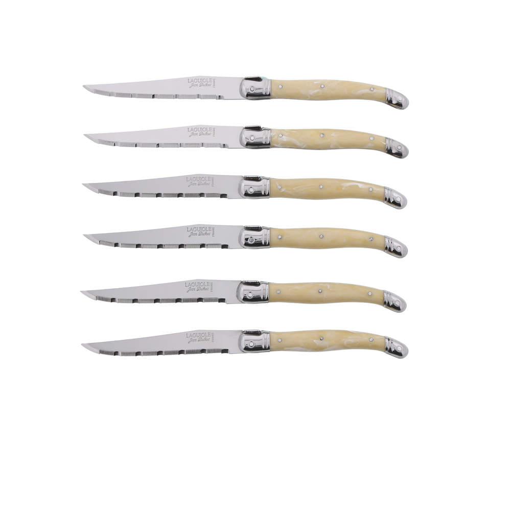 Coffret de 6 couteaux Laguiole en corne, JEAN DUBOST