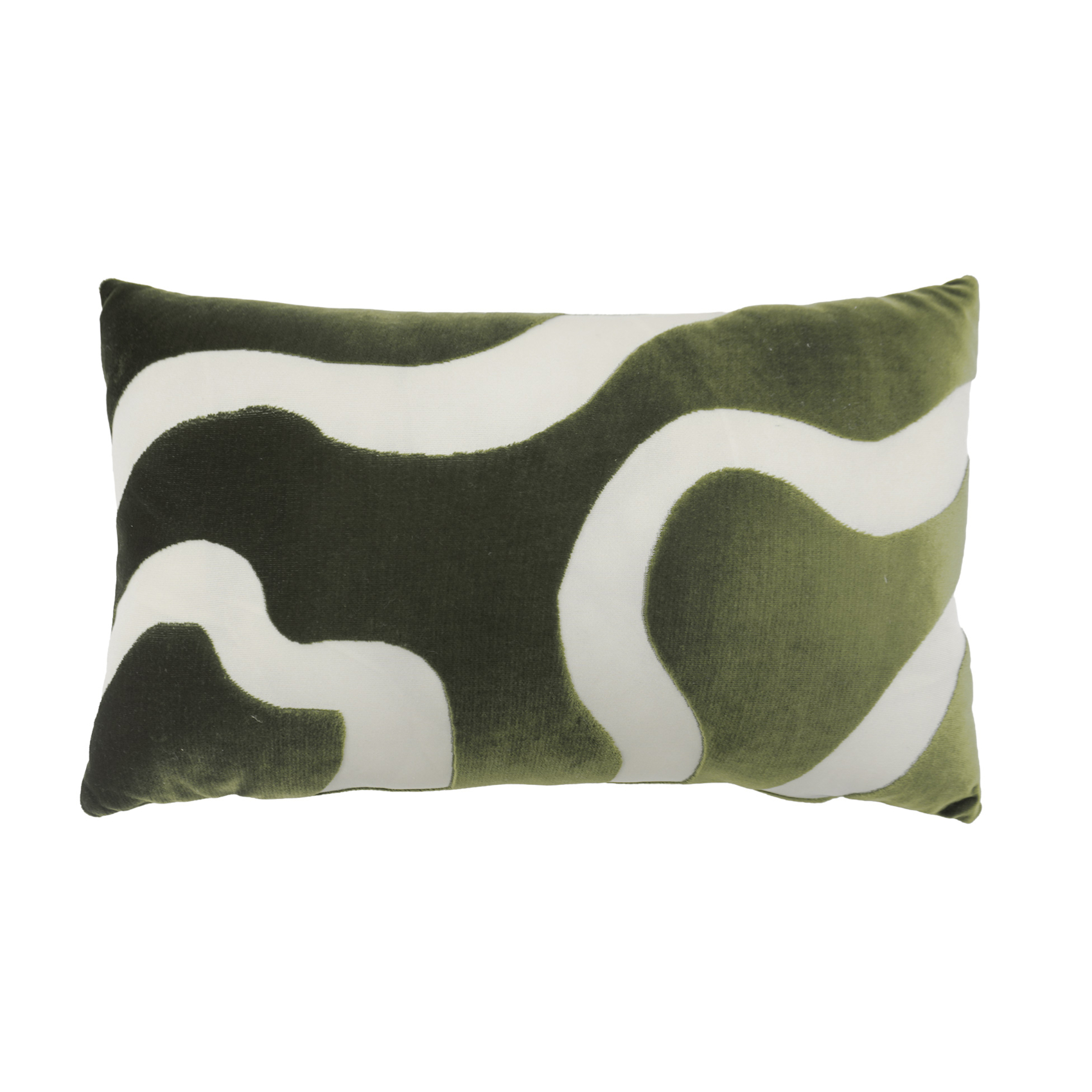 Coussin rectangulaire en velours à motif abstrait, DOUCEUR D'INTÉRIEUR